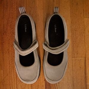 Women's L.L. Bean Beige Suede Mary Jane's